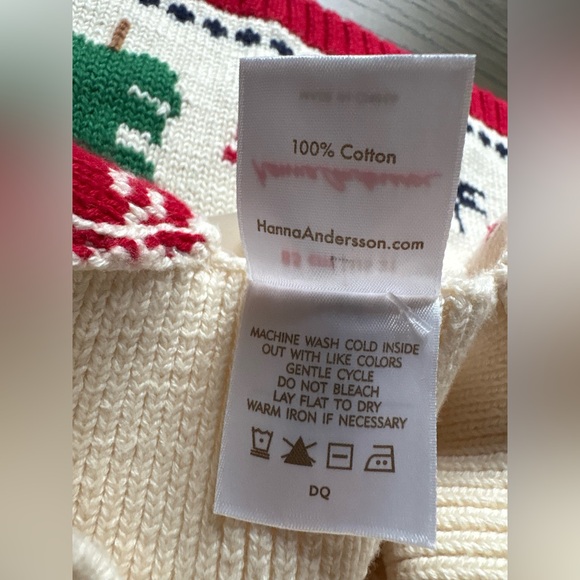 New Hanna Andersson Christmas/Holiday Knit Sweater Dress In Ivory/Dear Deer 2T - Picture 7 of 11